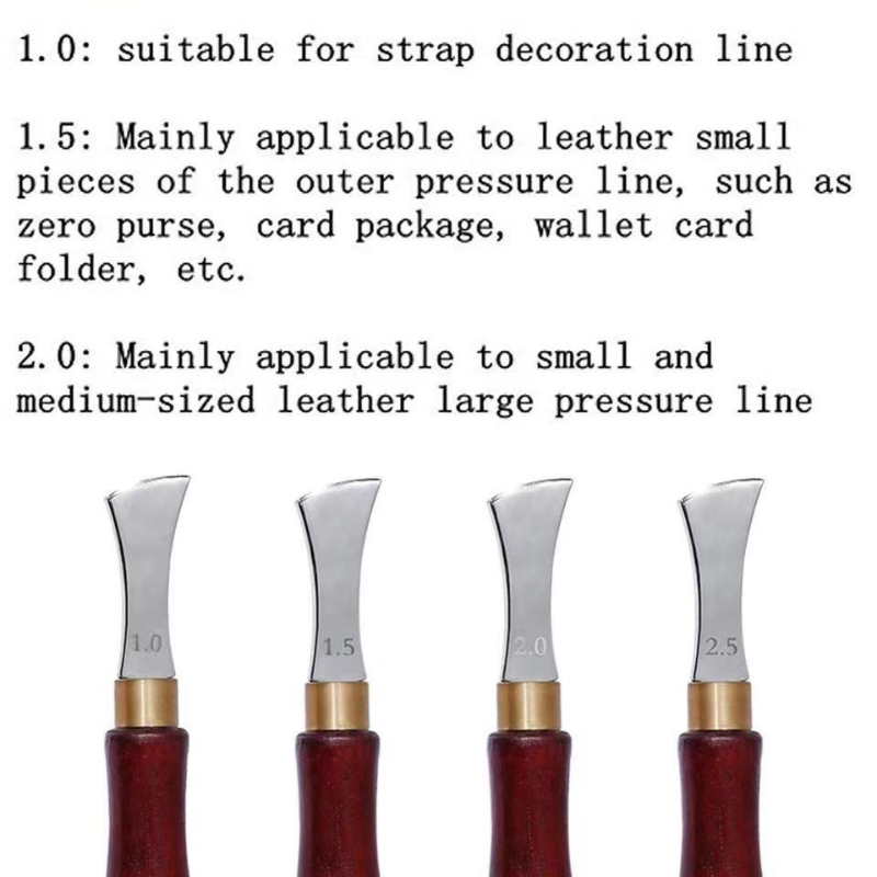 Red Wooden Handle Leather Edge - Groover Stitching Tool 评论和价格